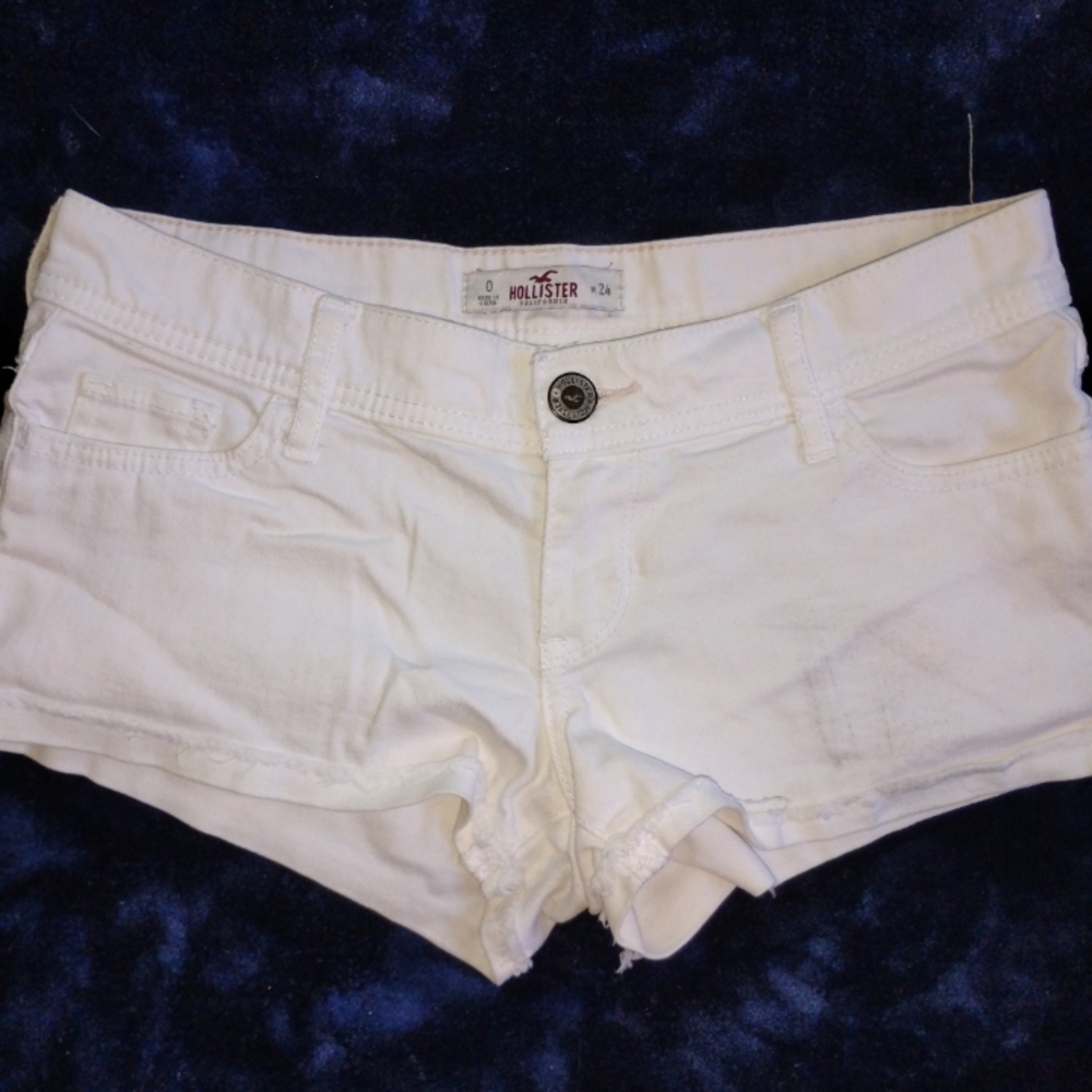 Hollister White Jean Shorts Classic Denim Style